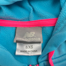 Load image into Gallery viewer, Girls New Balance, fleece lined zip up track top, small mark back, FUC, size 8,  