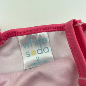 Girls White Soda, swim one-piece, small marks, FUC, size 2,  