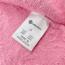Load image into Gallery viewer, Girls B Collection, soft fluffy pink &amp; silver cardigan, GUC, size 4,  