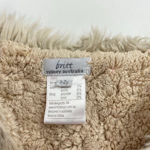 Girls Britt, faux fur vest, GUC, size 1-2,  