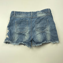 Load image into Gallery viewer, Girls Y&amp;F, blue denim shorts, adjustable, FUC, size 9-10,  