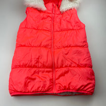 Load image into Gallery viewer, Girls Pumpkin Patch, fluoro hooded puffer vest / jacket, GUC, size 10,  