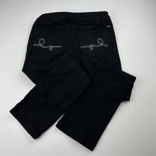 Load image into Gallery viewer, Girls Pumpkin Patch, black stretch cotton pants, adjustable, Inside leg: 57cm, EUC, size 7,  