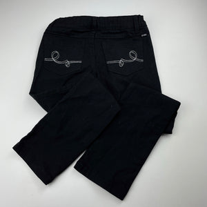 Girls Pumpkin Patch, black stretch cotton pants, adjustable, Inside leg: 57cm, EUC, size 7,  