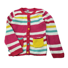 Load image into Gallery viewer, Girls Tu, colourful knitted cotton cardigan, FUC, size 4-5,  