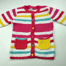 Load image into Gallery viewer, Girls Tu, colourful knitted cotton cardigan, FUC, size 4-5,  