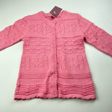 Load image into Gallery viewer, Girls Tu, pink knitted cotton cardigan, NEW, size 4-5,  