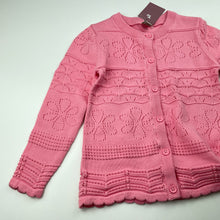 Load image into Gallery viewer, Girls Tu, pink knitted cotton cardigan, NEW, size 4-5,  