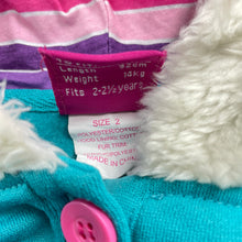 Load image into Gallery viewer, Girls Wave Zone, embroidered fleece lined sweater, EUC, size 2,  