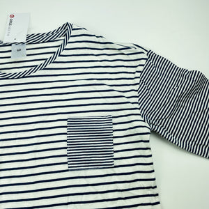 Girls Target, navy & white cotton long sleeve top, NEW, size 12,  