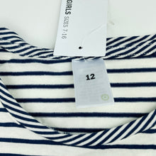 Load image into Gallery viewer, Girls Target, navy &amp; white cotton long sleeve top, NEW, size 12,  