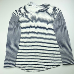 Girls Target, navy & white cotton long sleeve top, NEW, size 12,  