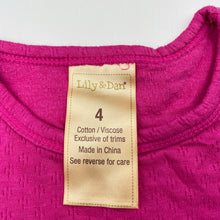 Load image into Gallery viewer, Girls Lily &amp; Dan, soft feel long sleeve top, GUC, size 4,  
