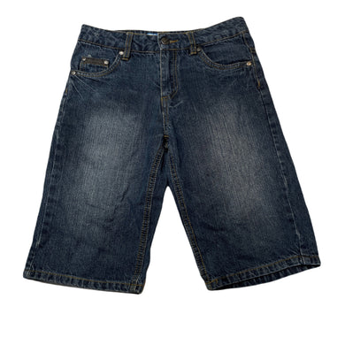 Boys MONGOOSE, dark denim jean shorts, *adjustable elastic missing*, W: 33.5cm across, FUC, size 9,  