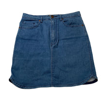 Load image into Gallery viewer, Girls Lee, lightweight stretch denim skirt, L: 39cm, W: 33cm across unstretched, FUC, size 10-12,  