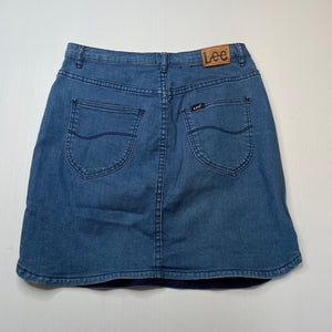 Girls Lee, lightweight stretch denim skirt, L: 39cm, W: 33cm across unstretched, FUC, size 10-12,  