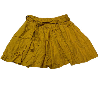 Girls Country Road, mustard lyocell skirt, elasticated, L: 36cm, GUC, size 10,  
