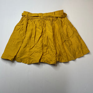 Girls Country Road, mustard lyocell skirt, elasticated, L: 36cm, GUC, size 10,  