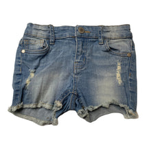 Load image into Gallery viewer, Girls Cotton On, distressed stretch denim shorts, adjustable, GUC, size 4,  