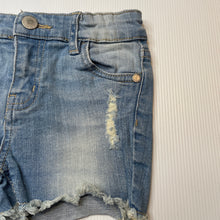 Load image into Gallery viewer, Girls Cotton On, distressed stretch denim shorts, adjustable, GUC, size 4,  