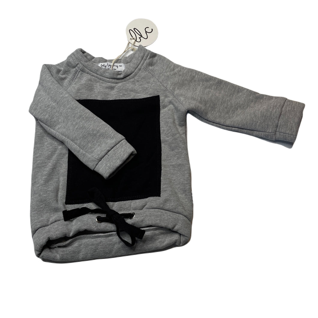 unisex Baby Legging Co, fleece lined organic cotton blend sweater / jumper, NEW, size 0,  