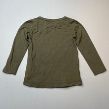 Load image into Gallery viewer, Girls Favourites, khaki cotton long sleeve top, unicorn, GUC, size 4,  