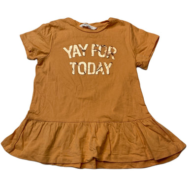 Girls H&M, orange cotton peplum top, EUC, size 2,  