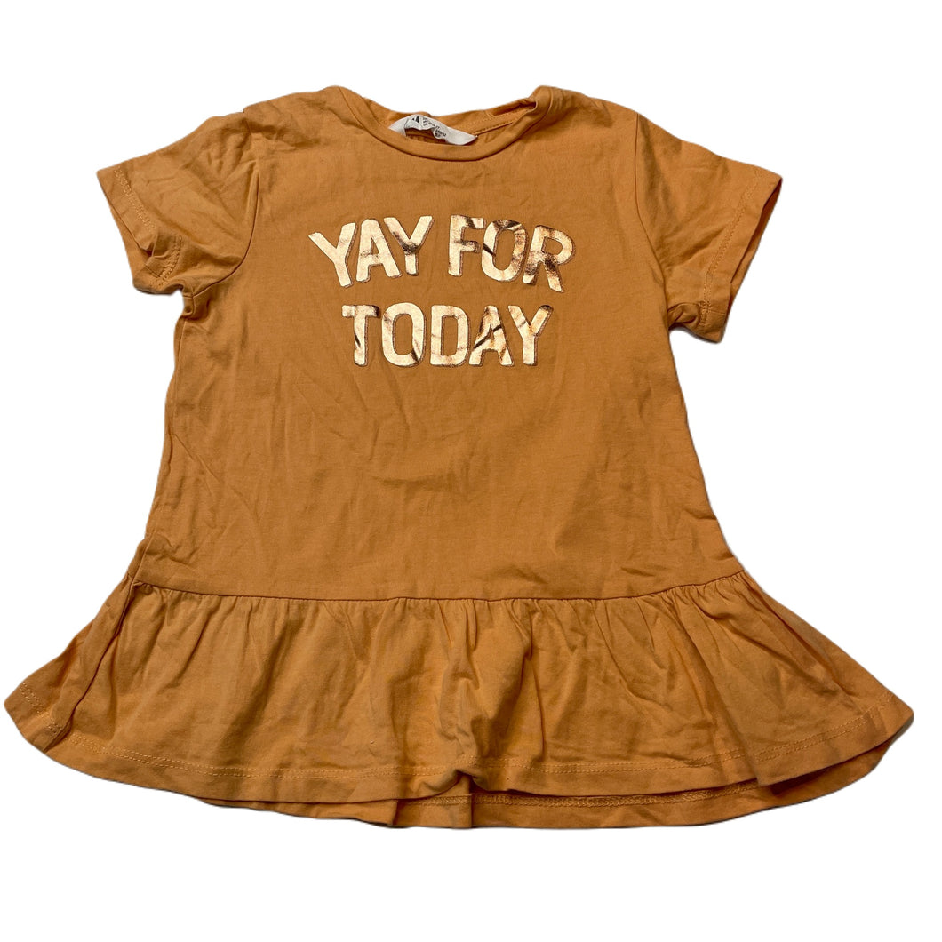 Girls H&M, orange cotton peplum top, EUC, size 2,  