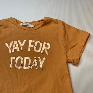 Girls H&M, orange cotton peplum top, EUC, size 2,  