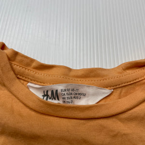 Girls H&M, orange cotton peplum top, EUC, size 2,  