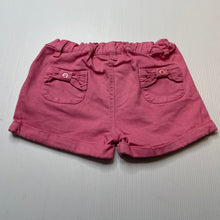 Load image into Gallery viewer, Girls Bebe by Minihaha, pink stretch cotton shorts, elasticated, FUC, size 1-2,  