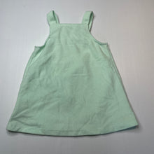 Load image into Gallery viewer, Girls Carters, mint fleece overalls dress / pinafore, dogs, GUC, size 1, L: 44cm