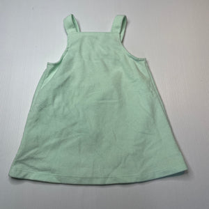 Girls Carters, mint fleece overalls dress / pinafore, dogs, GUC, size 1, L: 44cm