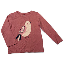 Load image into Gallery viewer, Girls H&amp;T, pink cotton long sleeve top, bird, EUC, size 4,  