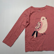 Load image into Gallery viewer, Girls H&amp;T, pink cotton long sleeve top, bird, EUC, size 4,  