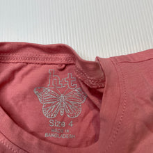 Load image into Gallery viewer, Girls H&amp;T, pink cotton long sleeve top, bird, EUC, size 4,  