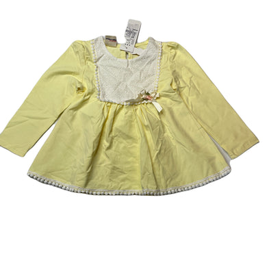 Girls YIBEIER, lemon long sleeve top, no size, armpit to armpit: 26cm, shoulder to cuff: 33cm, NEW, size 2-3,  