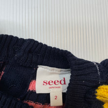 Load image into Gallery viewer, Girls Seed, striped knitted cotton ruffle sweater, EUC, size 2,  