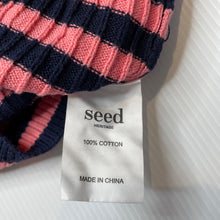 Load image into Gallery viewer, Girls Seed, striped knitted cotton ruffle sweater, EUC, size 2,  
