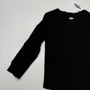Girls Old Navy, black cotton long sleeve top, NEW, size 2,  