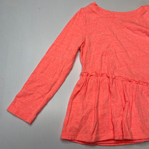 Girls Cat & Jack, orange marle long sleeve top, EUC, size 3,  