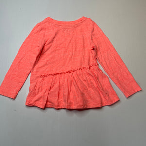 Girls Cat & Jack, orange marle long sleeve top, EUC, size 3,  