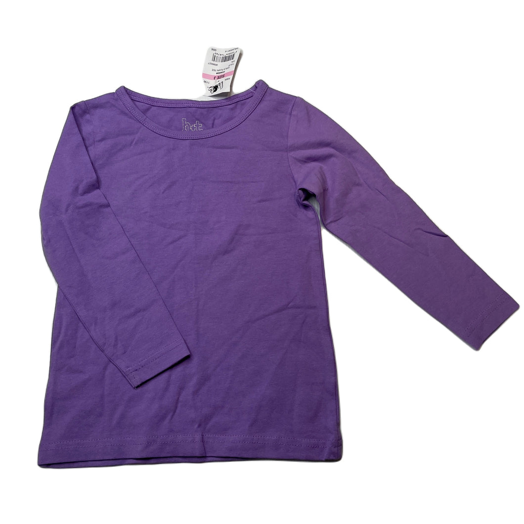 Girls H&T, purple stretchy long sleeve top, NEW, size 3,  