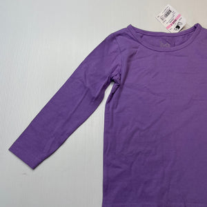 Girls H&T, purple stretchy long sleeve top, NEW, size 3,  