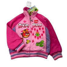 Load image into Gallery viewer, Girls ANGRY BIRDS, fleece lined zip up sweater, NEW, size 3,  