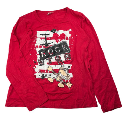 Girls Junior Zone, red cotton long sleeve top, EUC, size 14,  