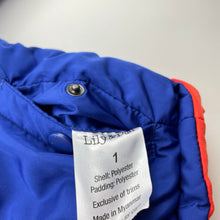Load image into Gallery viewer, Boys Lily &amp; Dan, reversible orange/blue jacket / coat, GUC, size 1,  