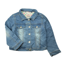 Load image into Gallery viewer, Girls Target, stretch knit denim jacket, poppers, cats, GUC, size 5,  