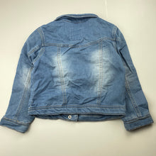 Load image into Gallery viewer, Girls Target, stretch knit denim jacket, poppers, cats, GUC, size 5,  