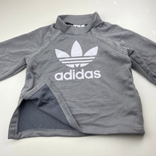 Load image into Gallery viewer, Girls Adidas, grey cropped sleeve sweater/jumper, armpit to cuff: 32cm, EUC, size 8-9,  